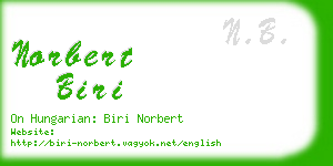 norbert biri business card